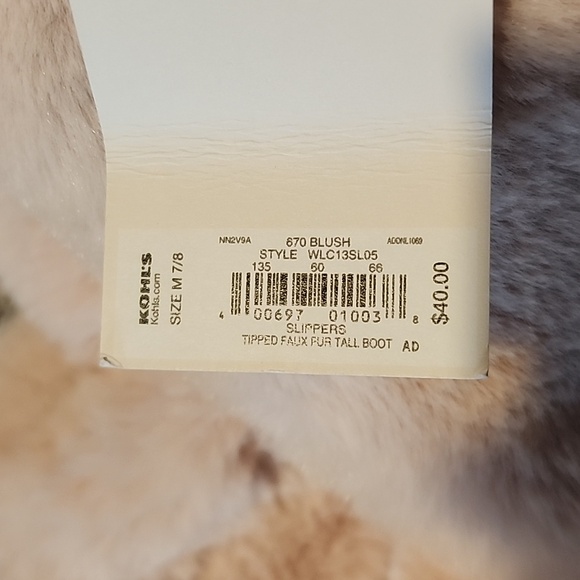 Soft Pink Lauren Conrad Faux Fur House Slipper/Boot NWT - Picture 4 of 6